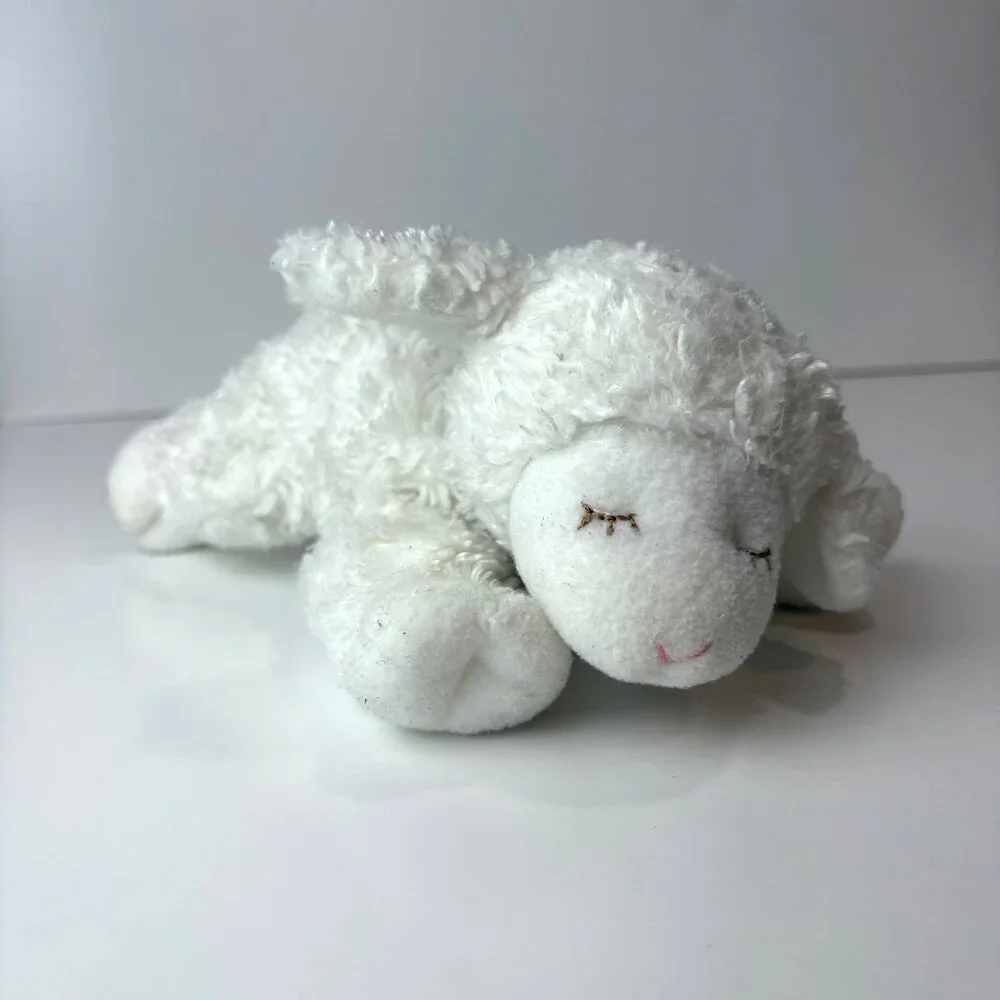Baby GUND Winky Plush‎ Lamb 8” Rattle Lovey Soft Toy #058133